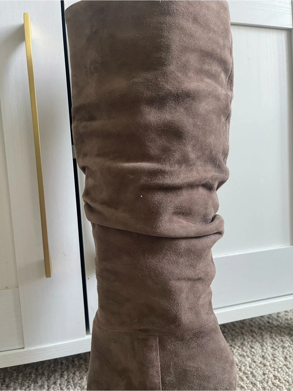 Vince Camuto Alinkay Taupe Brown Suede Knee High Slouch Boots NEW 6.5 HTF